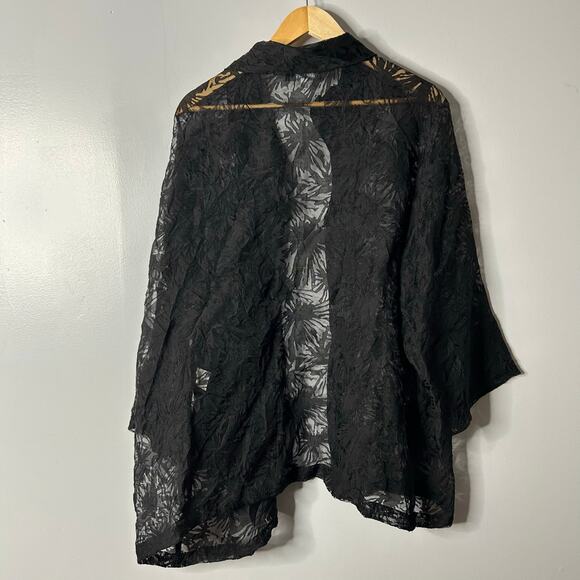 Jones Studio Sheer Lace Open Front Jacket Women’s 3X Black Whimsigoth Witchy - Picture 3 of 6